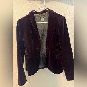 Dark purple velvet j crew blazer